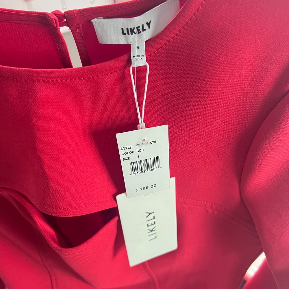 Likely "Keller" cocktail dress with slit detail at chest. - Picture 5 of 5
